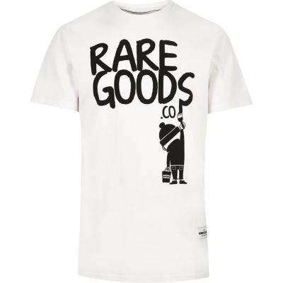 White RAREGOODS.CO graffiti print t-shirt